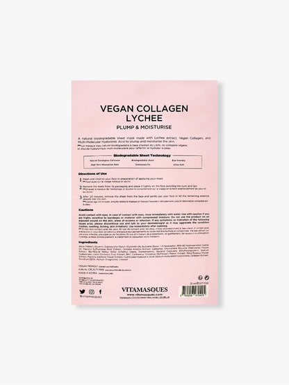 Vegan Collagen Lychee Face Sheet Mask