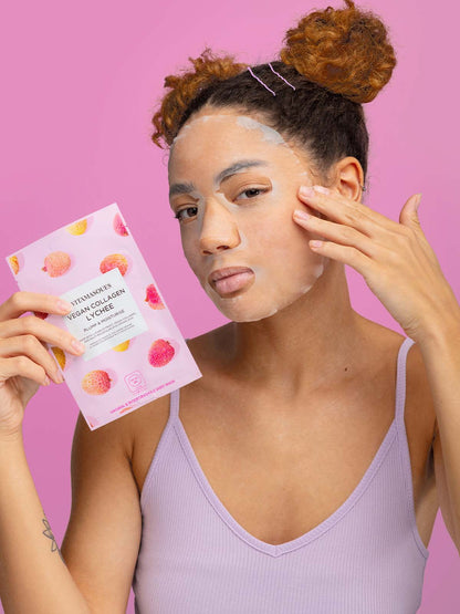 Vegan Collagen Lychee Face Sheet Mask