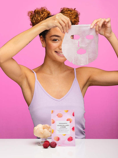 Vegan Collagen Lychee Face Sheet Mask