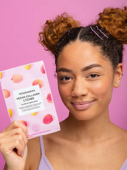 Vegan Collagen Lychee Face Sheet Mask