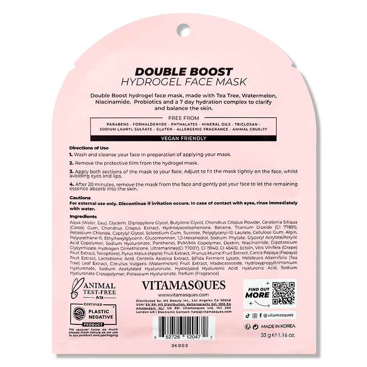 Double Boost Hydrogel Face Mask