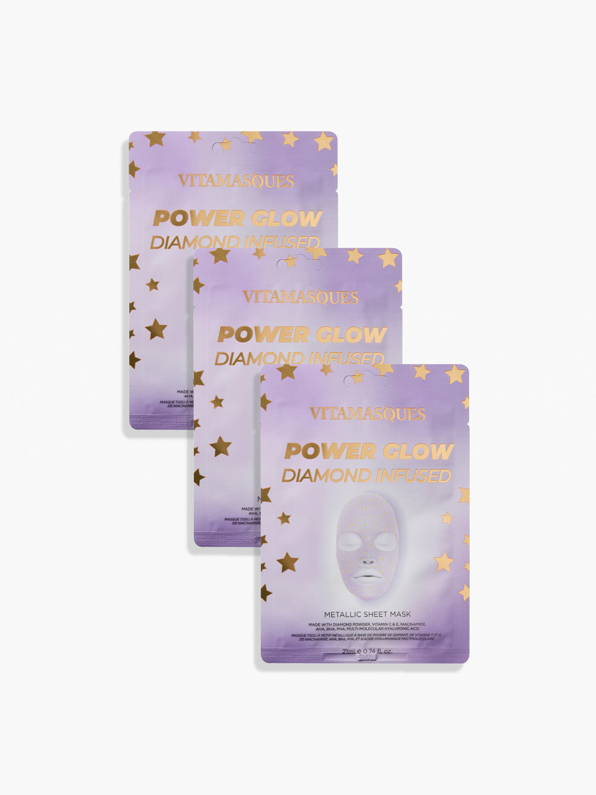 Power Glow Diamond Infused Metallic Face Sheet Mask