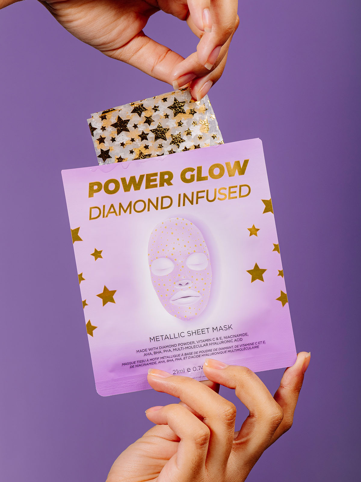 Power Glow Diamond Infused Metallic Face Sheet Mask