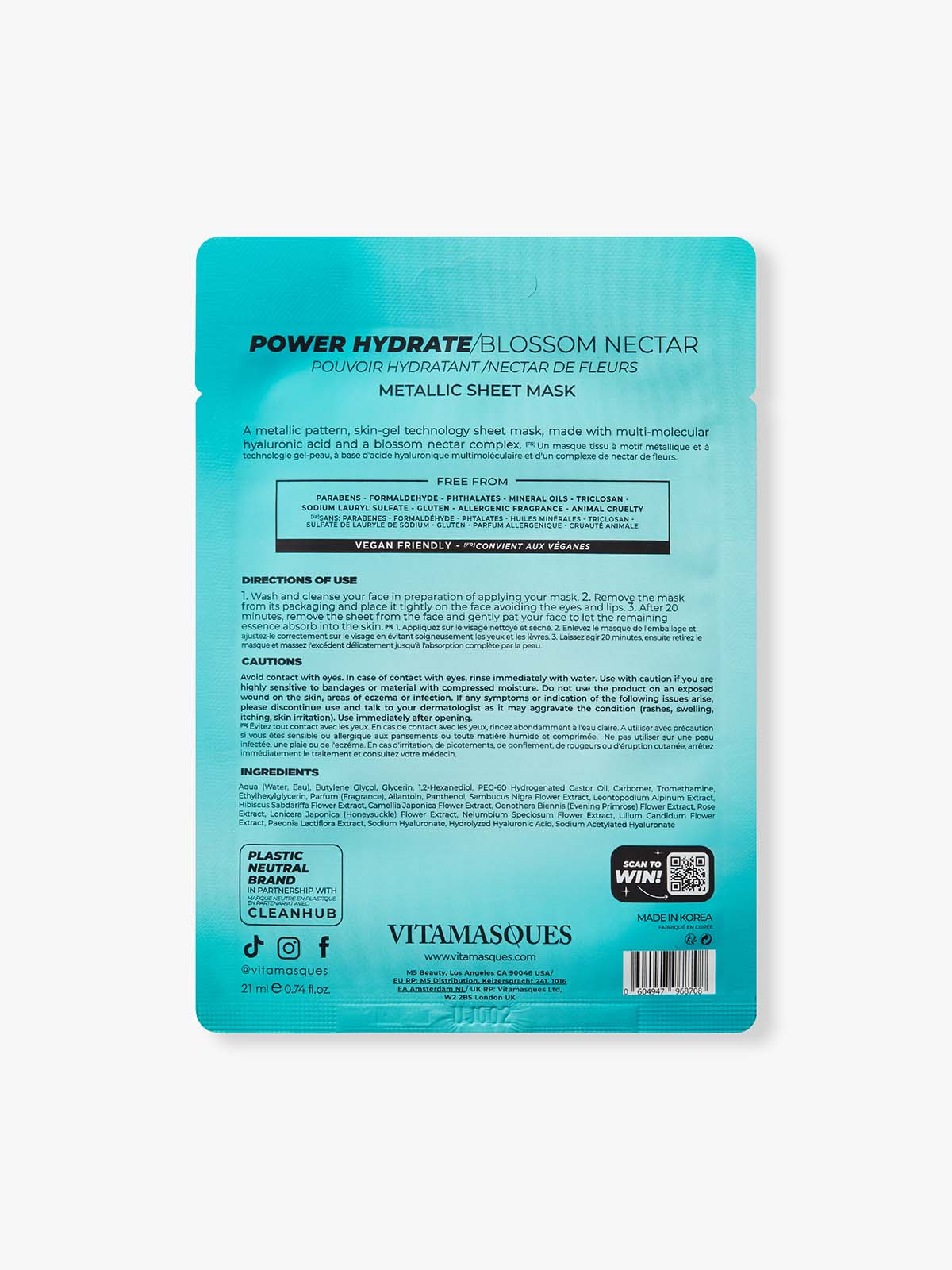 Power Hydrate Blossom Nectar Metallic Face Sheet Mask