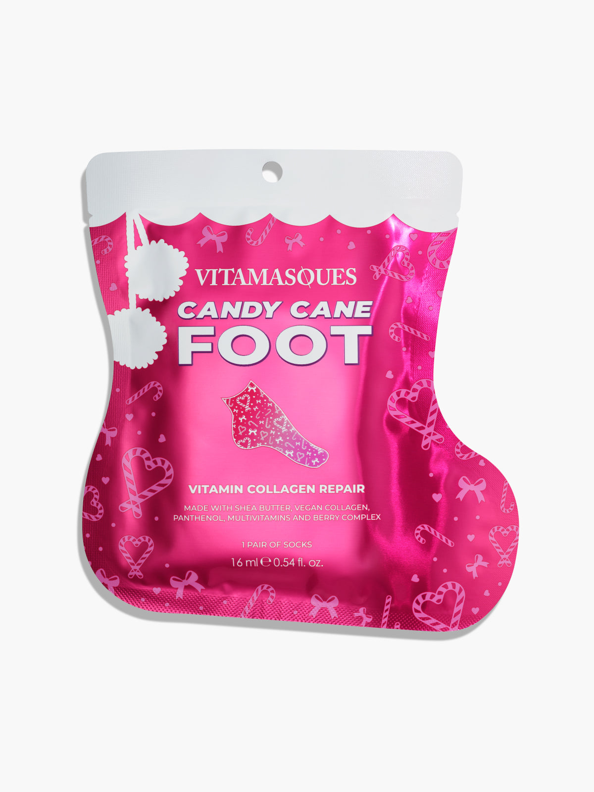 Candy Cane Foot Mask - Collagen Vitamin Repair